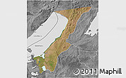 Satellite 3D Map of Nchelenge, desaturated