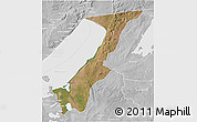 Satellite 3D Map of Nchelenge, lighten, desaturated