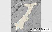 Shaded Relief 3D Map of Nchelenge, darken, desaturated