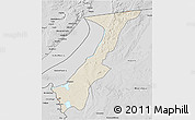 Shaded Relief 3D Map of Nchelenge, desaturated