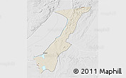 Shaded Relief 3D Map of Nchelenge, lighten, desaturated