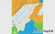 Shaded Relief 3D Map of Nchelenge, political outside