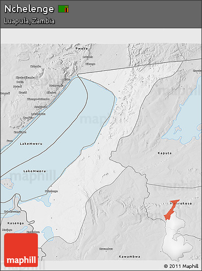 Silver Style 3D Map of Nchelenge