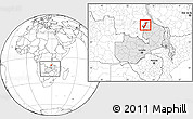 Blank Location Map of Nchelenge, highlighted country, within the entire country
