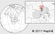 Blank Location Map of Nchelenge, highlighted country, highlighted parent region, within the entire country