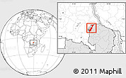 Blank Location Map of Nchelenge, highlighted country