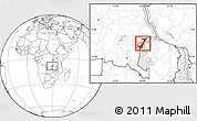 Blank Location Map of Nchelenge, highlighted parent region