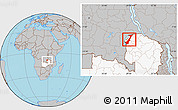 Gray Location Map of Nchelenge, highlighted country