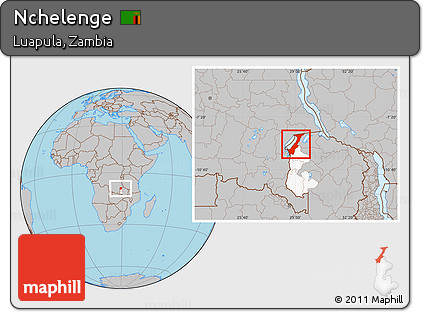Gray Location Map of Nchelenge, highlighted parent region