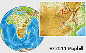 Physical Location Map of Nchelenge, within the entire country