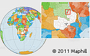 Political Location Map of Nchelenge, highlighted country, within the entire country