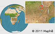 Satellite Location Map of Nchelenge, within the entire country