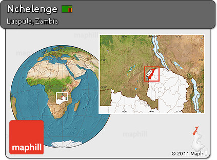 Satellite Location Map of Nchelenge, highlighted country