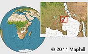 Satellite Location Map of Nchelenge, highlighted country