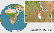 Satellite Location Map of Nchelenge, highlighted parent region