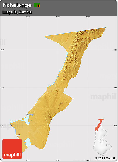 Physical Map of Nchelenge, cropped outside