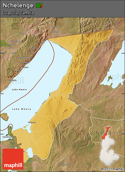 Physical Map of Nchelenge, satellite outside