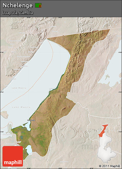 Satellite Map of Nchelenge, lighten