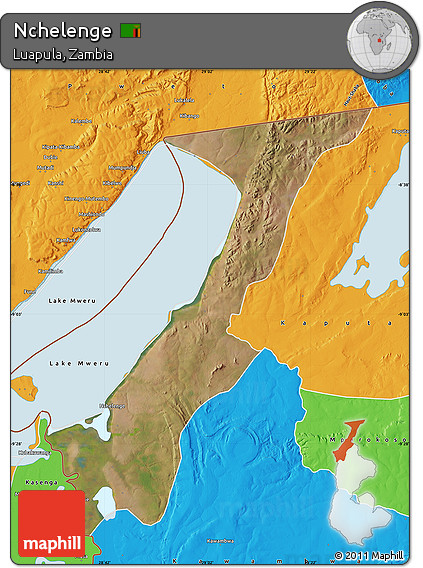 Satellite Map of Nchelenge, political outside