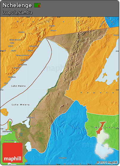Satellite Map of Nchelenge, political outside