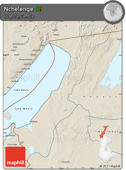 Shaded Relief Map of Nchelenge