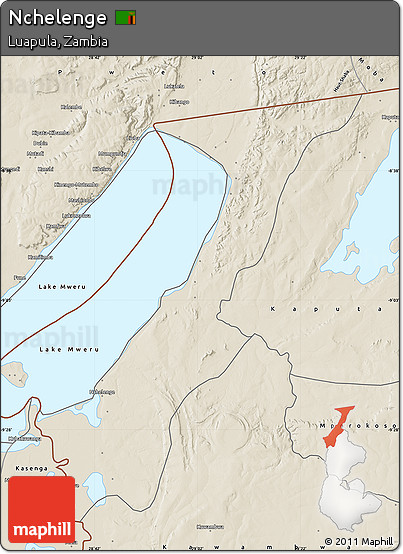 Shaded Relief Map of Nchelenge