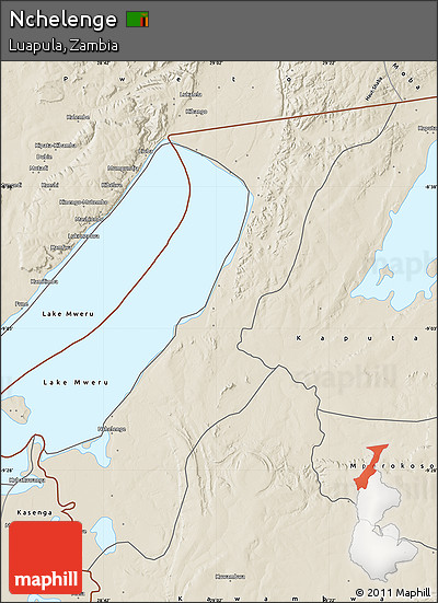 Shaded Relief Map of Nchelenge