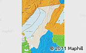 Shaded Relief Map of Nchelenge, political outside