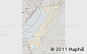 Shaded Relief Map of Nchelenge, semi-desaturated
