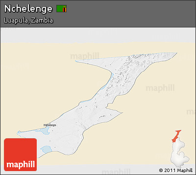 Classic Style Panoramic Map of Nchelenge, single color outside