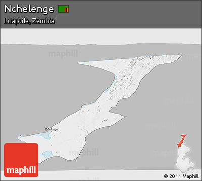 Gray Panoramic Map of Nchelenge, single color outside