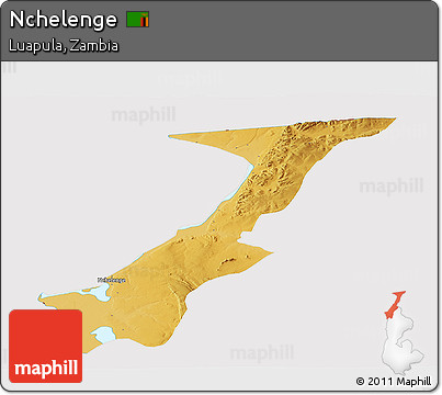 Physical Panoramic Map of Nchelenge, cropped outside
