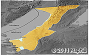 Physical Panoramic Map of Nchelenge, darken, desaturated