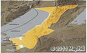 Physical Panoramic Map of Nchelenge, darken, semi-desaturated
