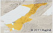 Physical Panoramic Map of Nchelenge, lighten, semi-desaturated