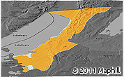 Political Panoramic Map of Nchelenge, darken, desaturated