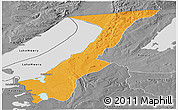 Political Panoramic Map of Nchelenge, desaturated