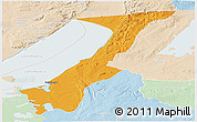 Political Panoramic Map of Nchelenge, lighten