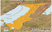 Political Panoramic Map of Nchelenge, satellite outside