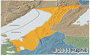 Political Panoramic Map of Nchelenge, semi-desaturated