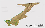 Satellite Panoramic Map of Nchelenge, cropped outside