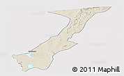 Shaded Relief Panoramic Map of Nchelenge, cropped outside