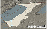 Shaded Relief Panoramic Map of Nchelenge, darken
