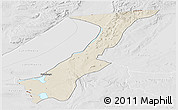 Shaded Relief Panoramic Map of Nchelenge, lighten, desaturated