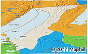 Shaded Relief Panoramic Map of Nchelenge, political outside