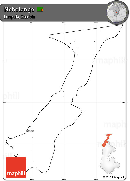 Blank Simple Map of Nchelenge, cropped outside