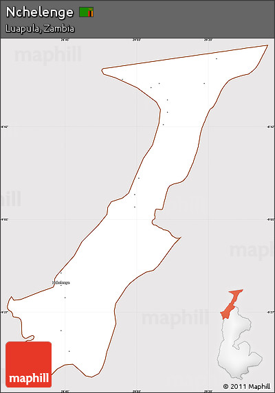 Classic Style Simple Map of Nchelenge, cropped outside