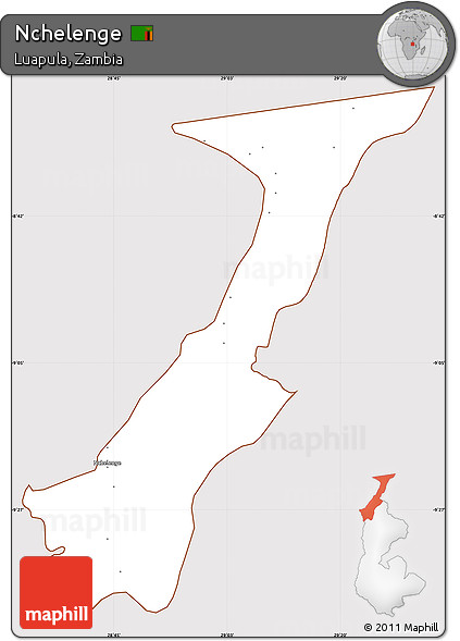 Classic Style Simple Map of Nchelenge, cropped outside