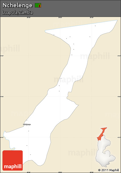 Classic Style Simple Map of Nchelenge, single color outside