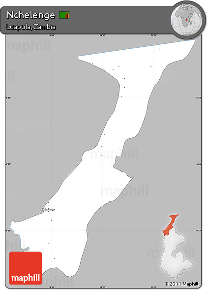 Gray Simple Map of Nchelenge, single color outside